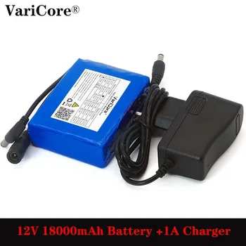 

VariCore 12.6V 18000mAh Polymer lithium battery pack 12v 18ah for LED light alarm CCTV Cam Monitor DC 5.5*2.1mm + 1A Charger