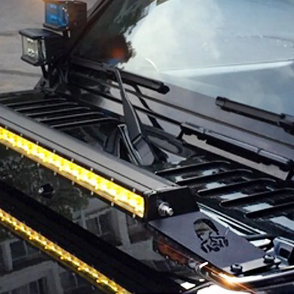 For 2007-UP Jeep Wrangler JK LED Light Bar Skull Hood Mounting Brackets Fit 20-22" Straight LED Work Light Bar