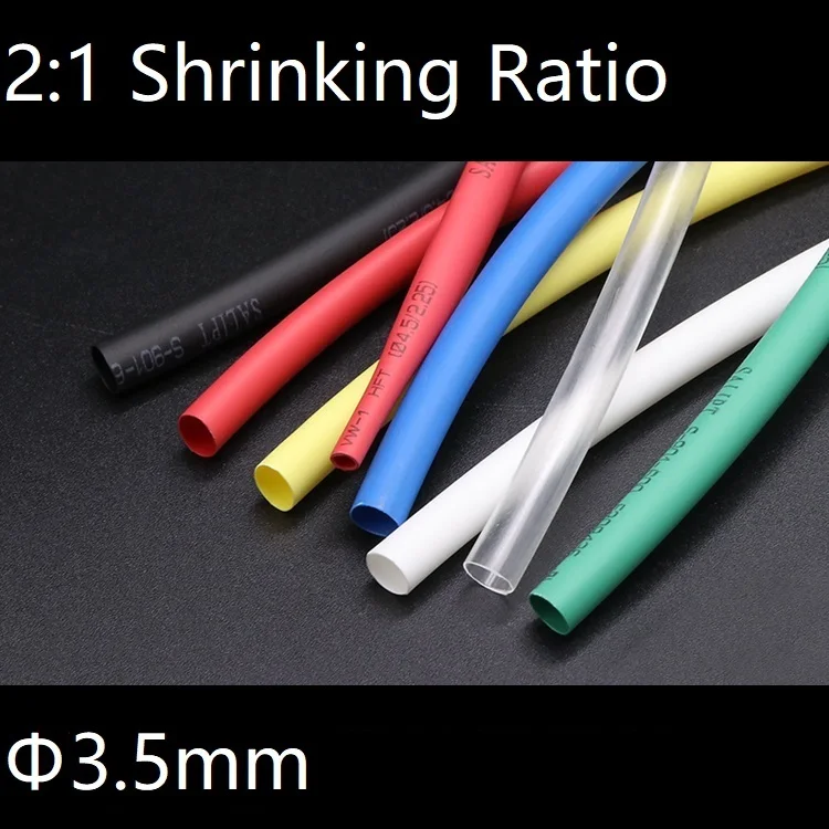 Diameter 3.5mm Heat Shrink Tube 2:1 Polyolefin Thermal Cable Sleeve Insulated Wire Protector Wrap Cover DIY Connector Repair |