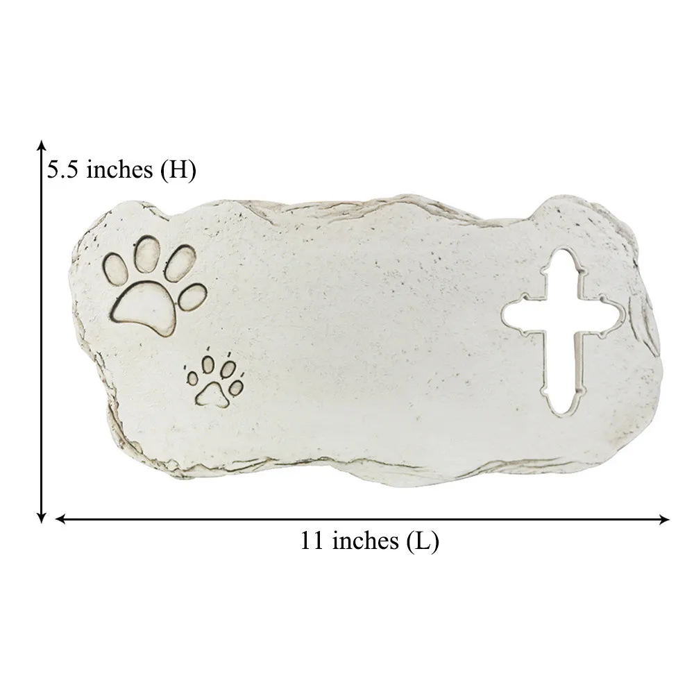 All Blanks Customize Pet Garden Memorial Stone Cross shape Dog Or Cat Garden Stone for Loved Pet Grave Headstone Tombstone