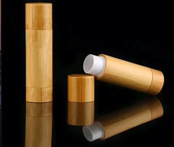 

3ml 5ml DIY Bamboo Empty Lip Gross Container Lipstick Tube Container Lip Balm Tubes 5g 3g Natural Bamboo wood Lipstick Tube