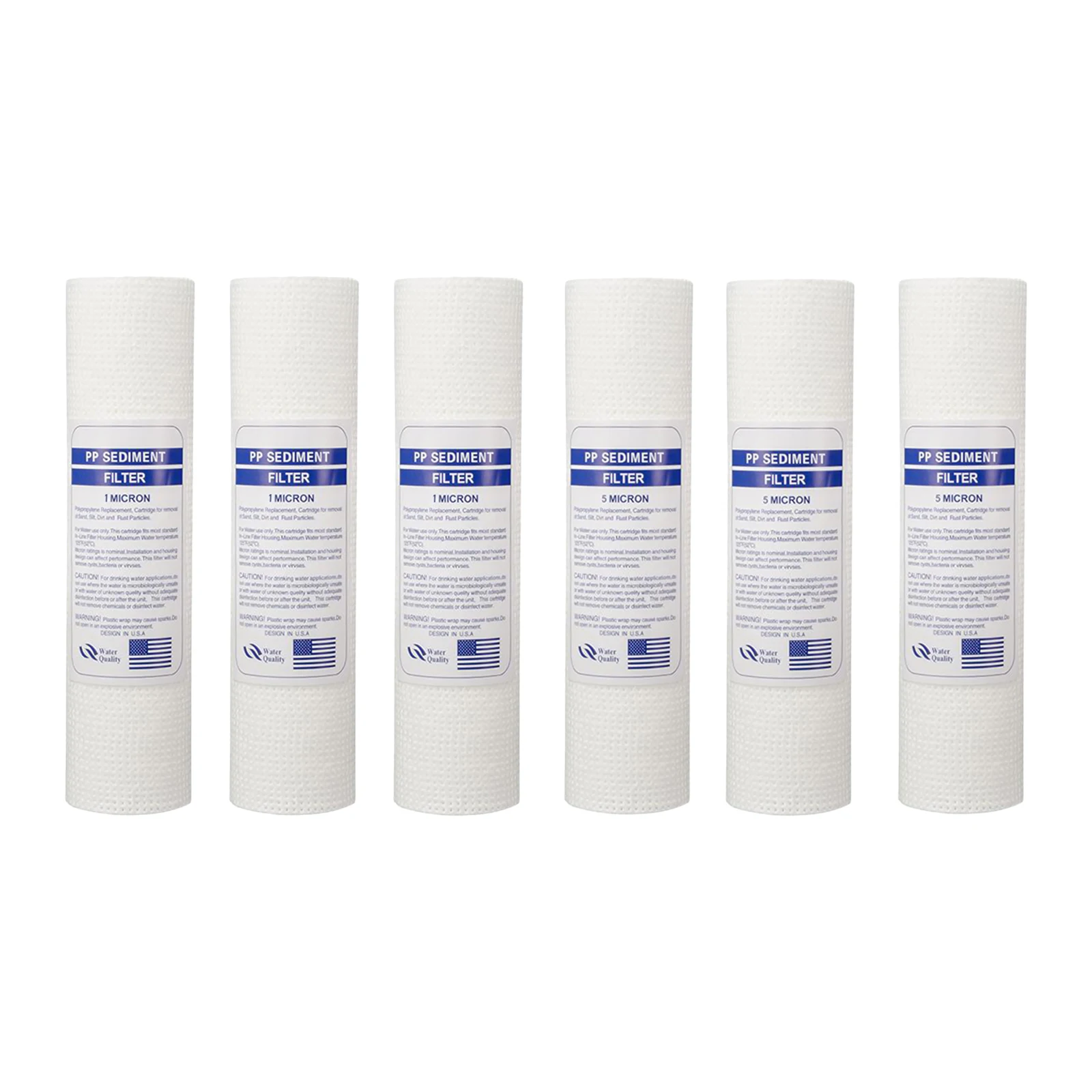 10 Inch 1&5 Micron Sediment Water Filter Universal House Cartridge Reverse Osmosis for Well Water 3 Piece