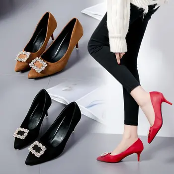 

Shoes Woman High Heels PumpsTacones Pointed Toe Stilettos Talon Femme Sexy Ladies Wedding Shoes Black Heels