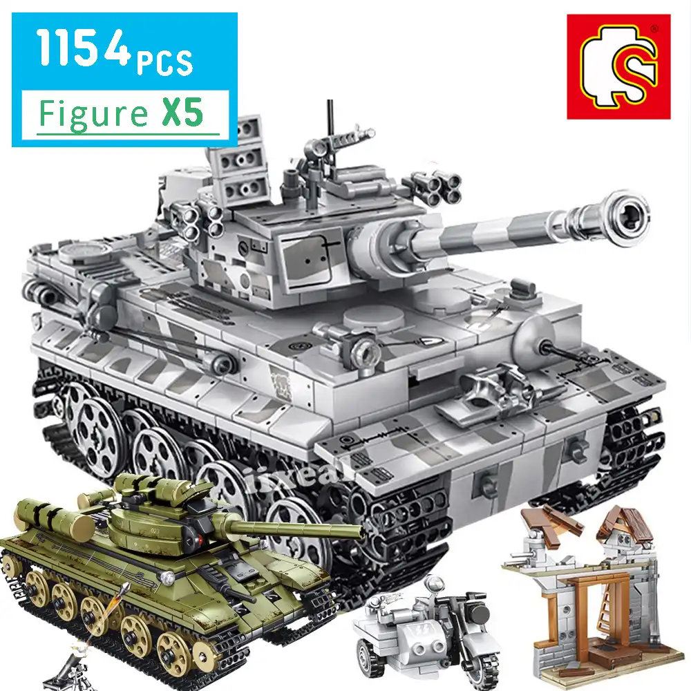 City Fit Lego Military Tank Model Building Blocks Sembo Police Ww2 Tank Fighting Soldiers 5 Figures Bricks Kids Toys For Boys Blocks Aliexpress