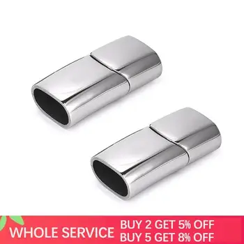 

2pcs/Lot Polishing Magnetic Clasps for Leather Bracelet 316L Stainless Steel Magnet Buckle Connectors DIY Jewelry Making Finding