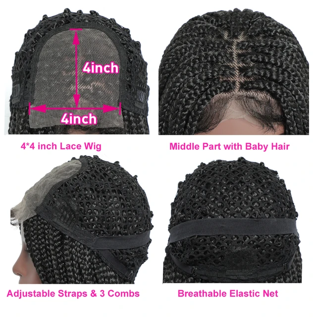 30 Braided Wigs Synthetic Lace Front Wig for Women Braid Lace Wigs with Baby Hair Knotless