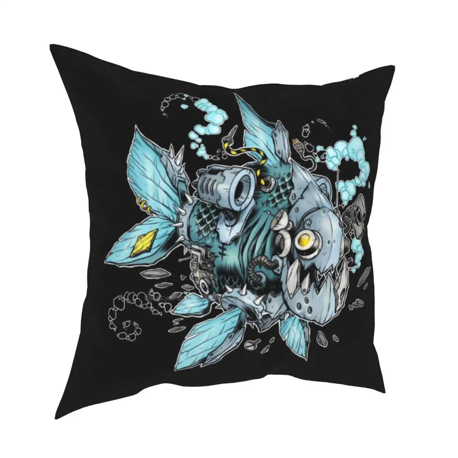 Robo Fish Home Sofa Car Waist Throw Federa Robot Cyborg Sci Fi Fantascienza Fantasy Electronic Electric Mechanical