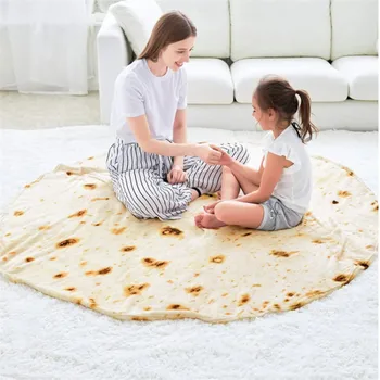 

2020 New BeddingOutlet 3D Corn Tortilla Blanket Pita Lavash Food Flannel Blanket for Bed Fleece Throw Funny Plush Bedspreads