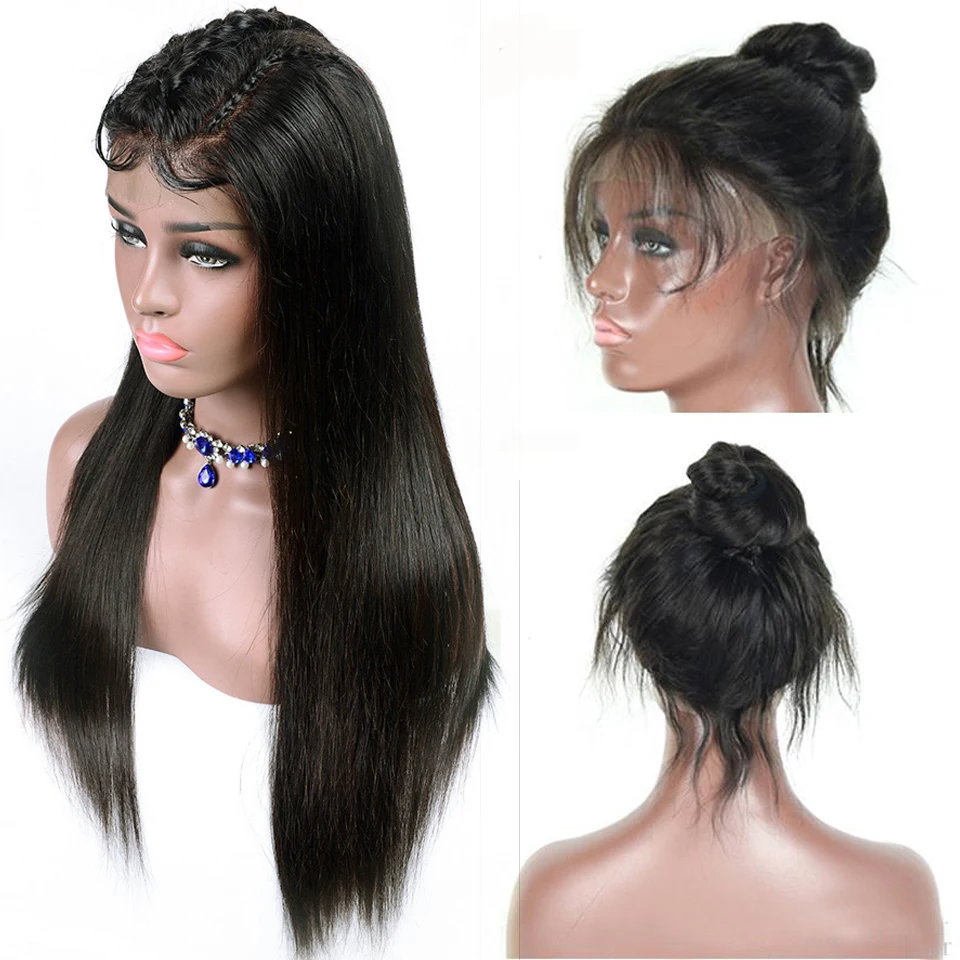 28 30 inch wig 360 Lace Frontal Wig Pre Plucked With Baby Hair Brazilan straight lace wig Remy Human Hair Wigs For Black Women