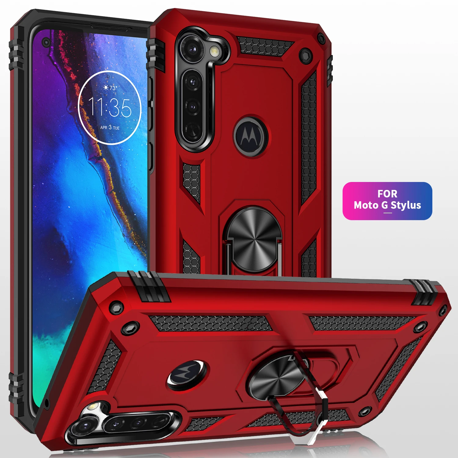 Phone Case For Motorola G G6 G7 P40 One Pro Plus Power Play Fast Stylus Action Vision Macro Zoom Armor With Ring Bracket Cover