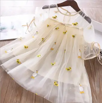 

Summer Girls Princess Dress Girl Duck Embroidery Tulle Party Tutu Dresses Chldren Dress Kids Clothing