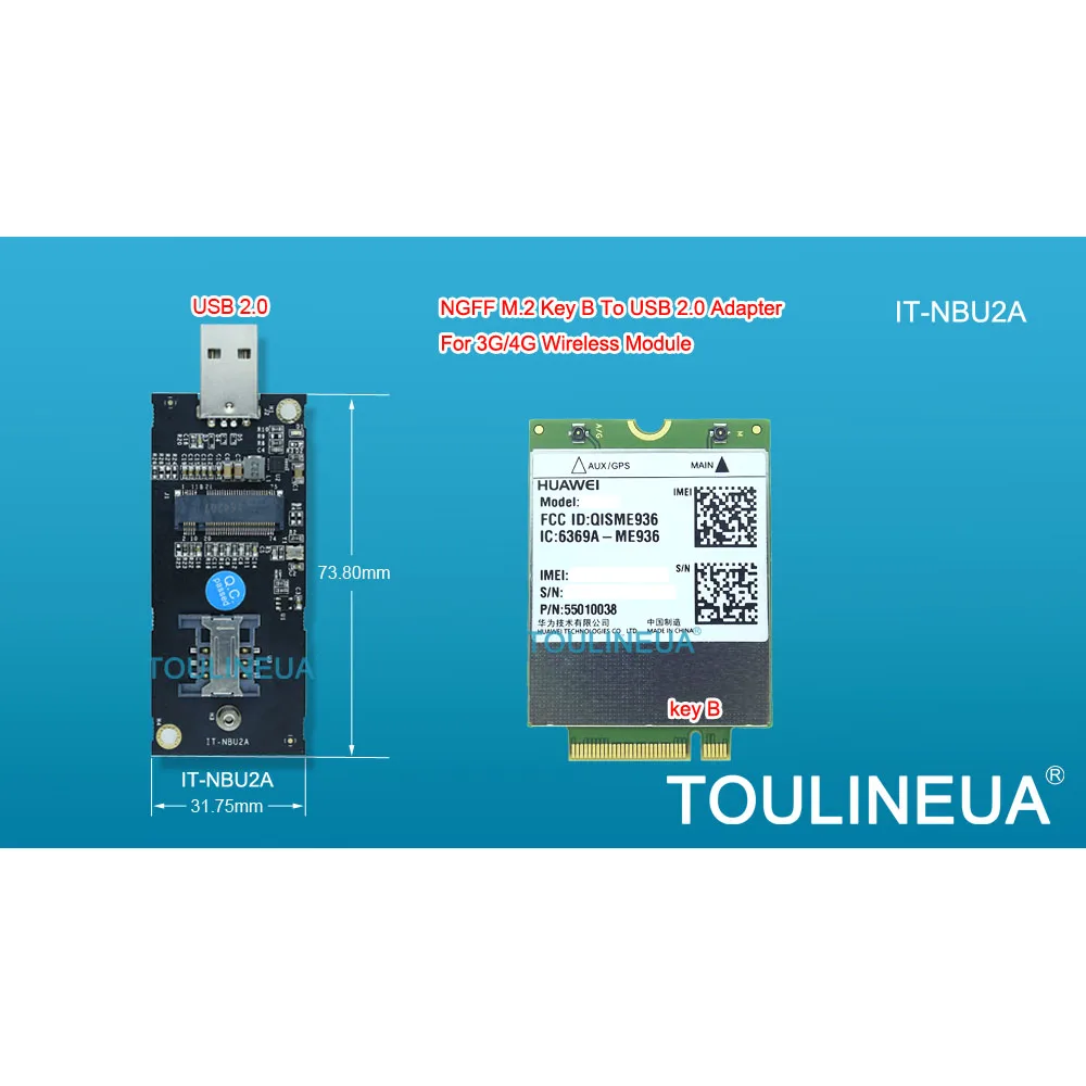IdeaTrust NGFF M2 M.2 ключ B к USB адаптеру для 3G/4G WWAN IT NBU2A сетевая карта MU736 EM7345 ME906 ME936 ME206 EM7355