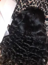 Zesen-Peluca de cabello sintético ondulado con malla frontal para mujer, pelo largo de 26 pulgadas, color negro, fibra resistente al calor, para uso diario, con pelo de bebé