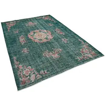 

200x282 Cm Green Handmade Bohemian Rug-7x9 Ft
