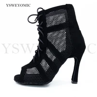 2021 Salsa Argentine Tango Dance Shoes High Quality Suede Leather Sole Dance Booties Bachata Latin Dance Shoes For Women YSW-011 1