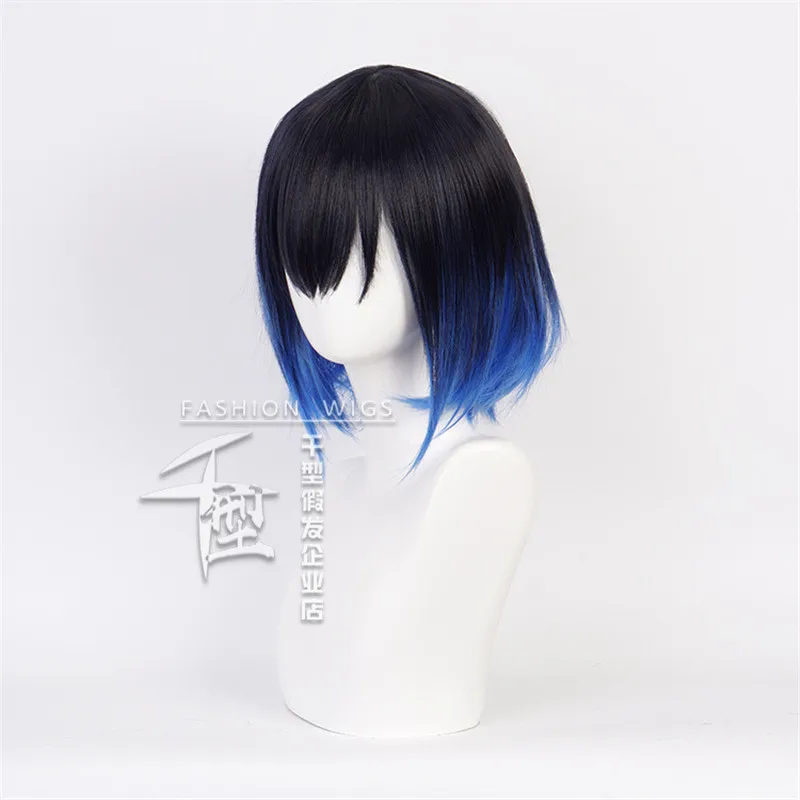 Hashibira Inosuke Short Blue Ombre Wig Demon Slayer Kimetsu no Yaiba Heat Resistant Hair Cosplay Costume Wigs + Free Wig Cap Hashibira Inosuke Short Blue Ombre Wig Demon Slayer Kimetsu no Yaiba Heat Resistant Hair Cosplay Costume Wigs + Free Wig Cap