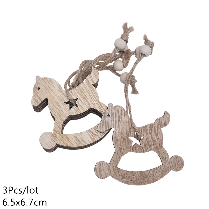 Style7 3 шт. винтажные рождественские деревянные Подвески украшения Санта-Клаус DIY деревянные поделки елочные украшения для рождественской вечеринки - Цвет: Style7