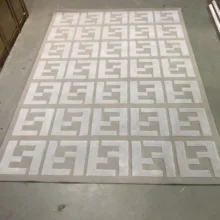 Современный серый Серебряный Акриловый 3D F ковер, ковер для дивана, гостиной, ручной резной ковер, может быть настроен размер/цвет/логотип