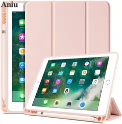 Funda inteligente para iPad Air 2 Air 4 10,9 3, nuevo Ipad 10,2 Pro 10,5 11 2021 M1 9,7 Mini 5 4 con portalápices, cubierta de silicona