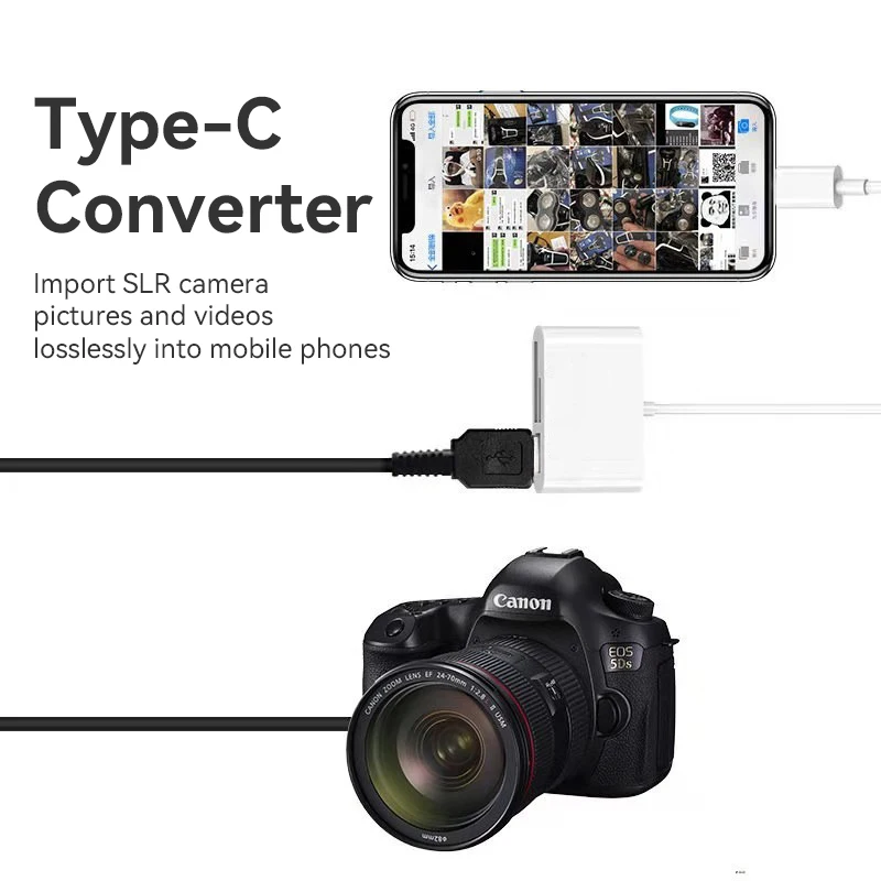 USB Typ C Kartenleser OTG Adapter Micro USB SD/TF Kartenleser Für iPhone Huawei Xiaomi Macbook Datenübertragungskabel U DiskReader_voghion.com