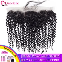 Габриэль бразильский кудрявый 13x4 Кружева Фронтальная Закрытие свободный/средний/три части 8-22 дюймов натуральный цвет Remy человеческие волосы закрытие