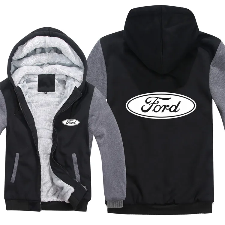 Ford толстовки зимняя мужская куртка модная повседневная шерстяная флисовая толстовка Ford пуловер Мужское пальто