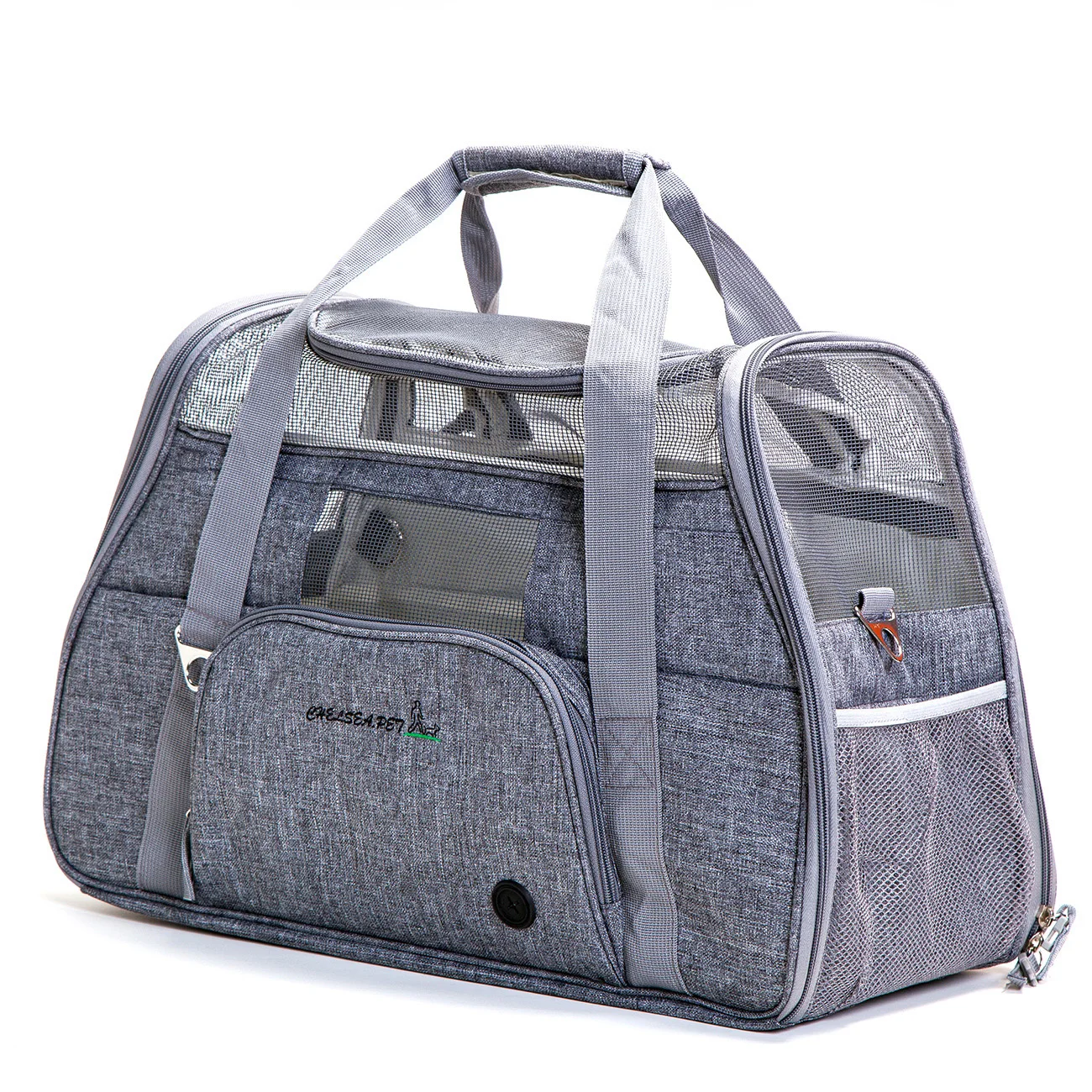 Переносная переноска для домашних животных, сумка для переноски кошек, дышащие рюкзаки на плечо, Большая вместительная сумка, сумка для путешествий, Прямая поставка - Цвет: Lightgrey