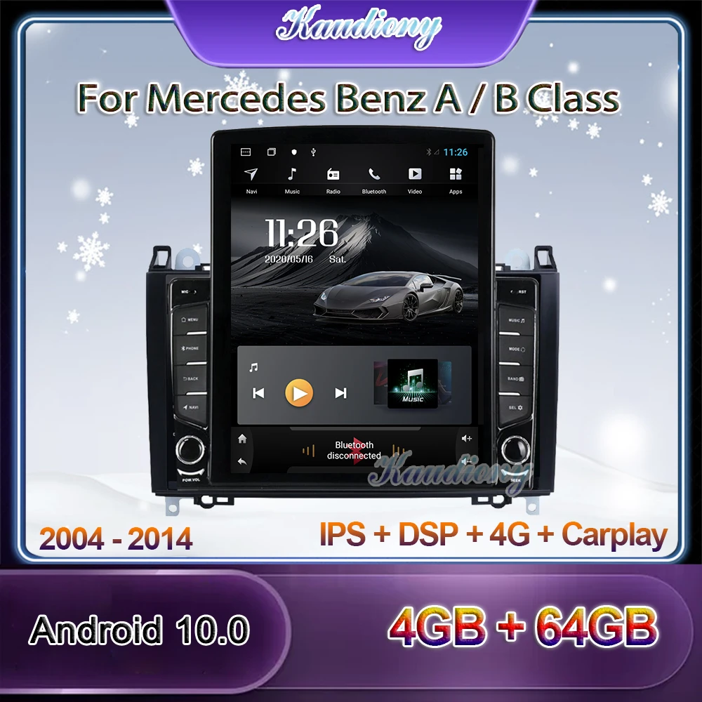 Kaudiony Android 10.0 Car Radio For Mercedes Benz B200 W203 S203 C180 C200 C209 W209 C208 W208 Auto GPS Navigation 4G 2004-2014