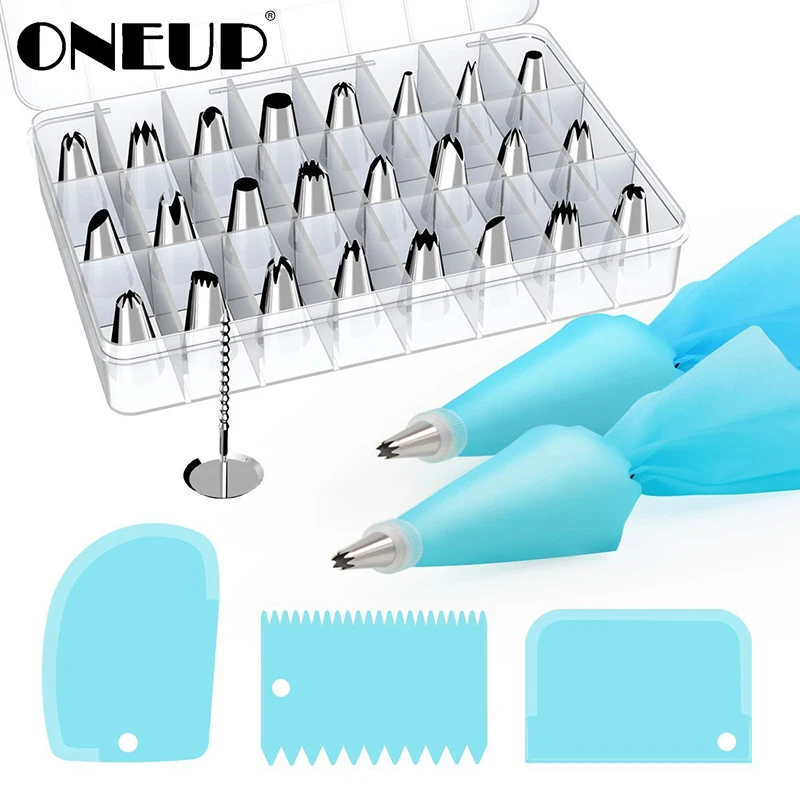 ONEUP 32 шт./компл. выпечка торта DIY инструменты аксессуары инструменты для торта десерт декораторы силиконовые глазурь Трубопроводы Сопла Крем кондитерский мешок