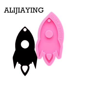 

DY0184 Glitter rocket shape silicone mold DIY keychain parts molds craft keyring pendant jewelry keychains mould