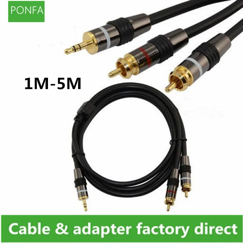 RCA Cable HiFi Stereo 2RCA to 3.5mm Audio AUX Jack 3.5 Y Splitter for Amplifiers Home Theater | Электроника