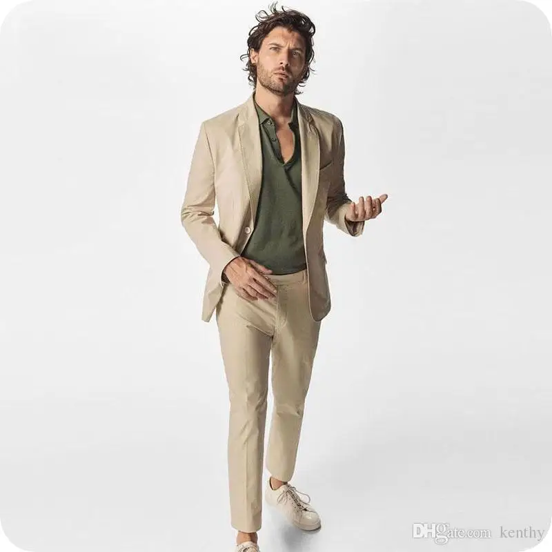 Summer Khaki Man Blazer Jacket Business 