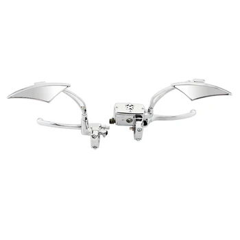 

Motorcycle Clutch Brake Pump Master Cylinder Hand Control Lever Rearview Mirror Combo For Harley Honda Yamaha 1" Handlebars