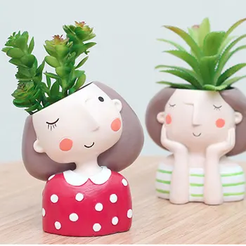 

Cartoon Resin Plant Flower Pot Succulent Container Planter Bonsai Pot Home Office Decor FAS6