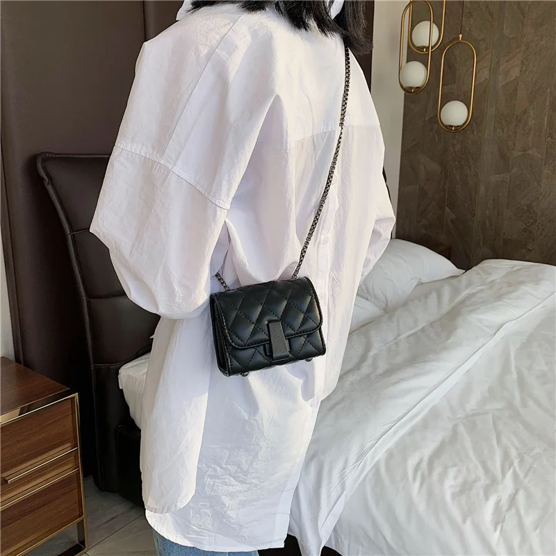 Стеганые сумки через плечо из искусственной кожи для женщин мини-сумка через плечо модные сумки и кошельки на цепочке