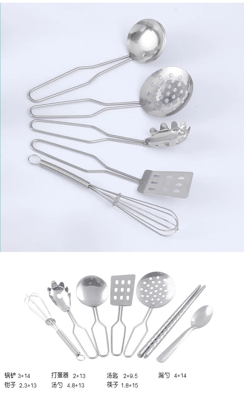 Pretend Play Girls Toys Kitchenware Play Set Miniature Kitchen tools Whisk soup spoon Kitchen Toys for Children