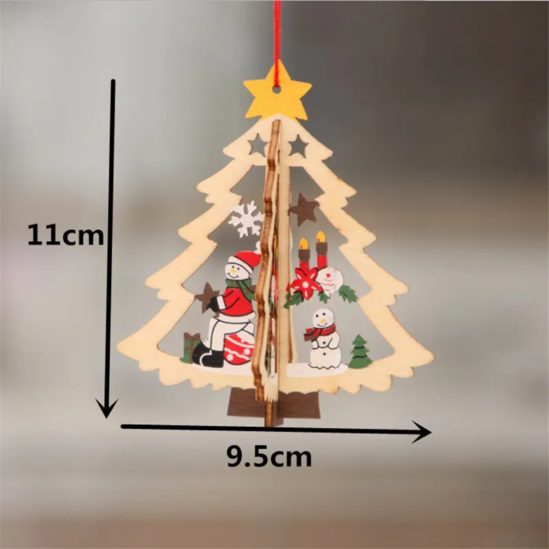 Wooden Reindeer Christmas Decoration for Home Xmas Deer New Year Ornaments Kids Gift Navidad Christmas Party Decorations-S - Цвет: as  picture