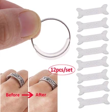 Silicone anel invisível tamanho ajustador para o seu anel apertar redutor anel sizer espaçador anéis guarda 12 peças