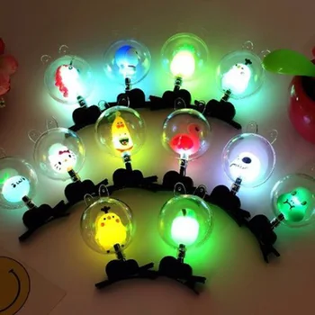 

10pcs LED Luminous Glow in the Dark Antler Luminous Hairpin Girl's Headdress Flash of Light Bar Party Prop Festival Hair Clips