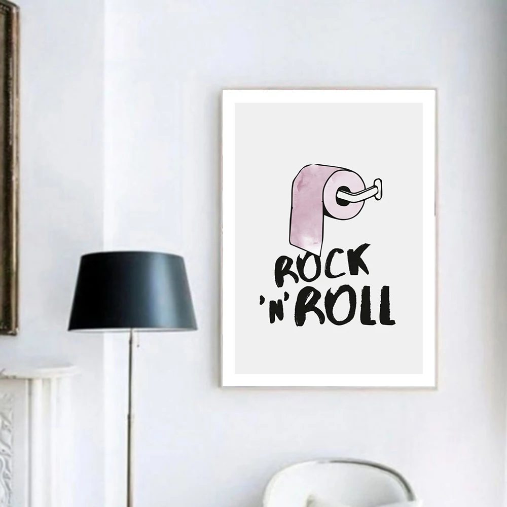 Funny-Toilet-Poster-Bathroom-Wall-Art-Prints-Rock-and-Roll-Minimalism-Canvas-Painting-Quote-Have-a