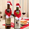 New 2Pcs/Set Christmas Wine Bottle Cover Set Santa Claus Bottle Decorations With Hats Xmas Home Party Ornament Table Decorations 1