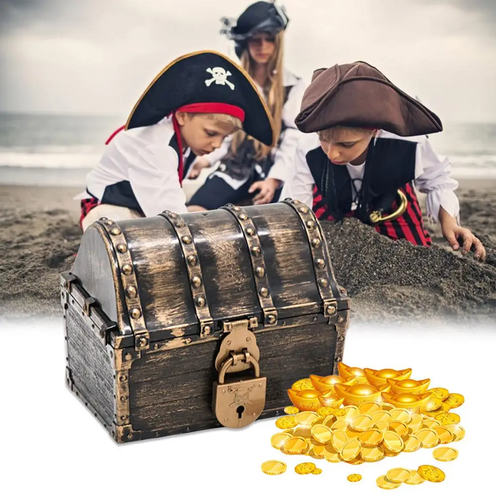 Коробка для охоты за пиратами и сокровищами с 2 замками детская коробка сокровищ