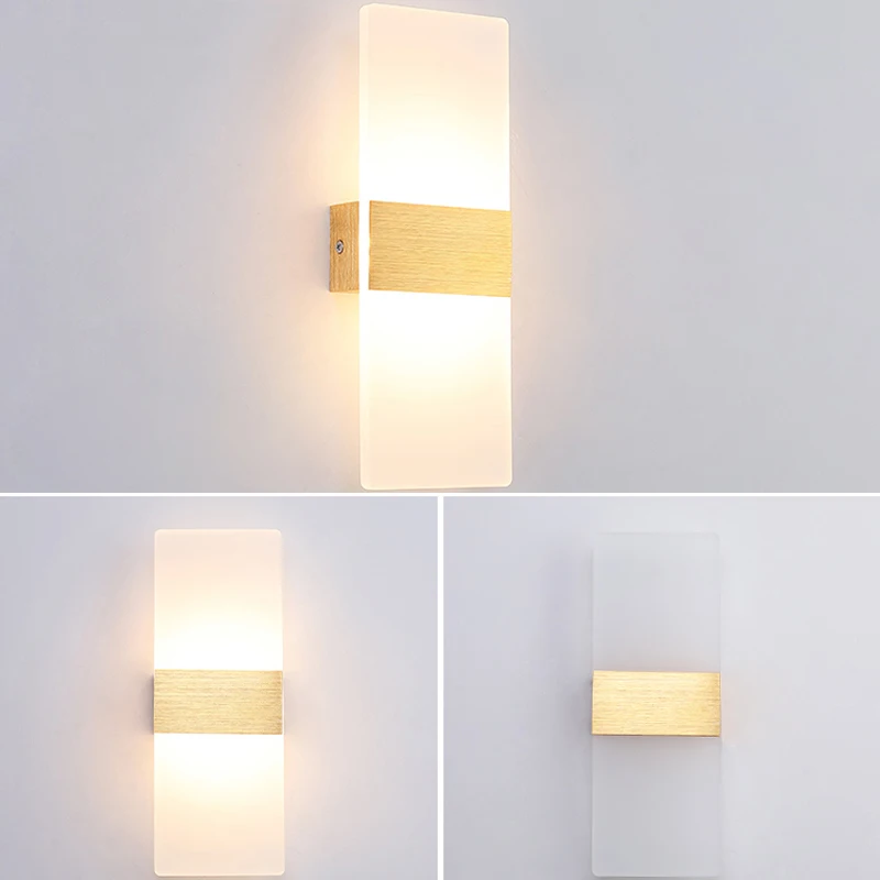 wall lamps for living room Aluminum 12W 18W Radar Motion Sensor LED Wall Light Square Double-head Acrylic Led Wall Lamp for Bedroom Living Room Stairs swing arm wall lamp