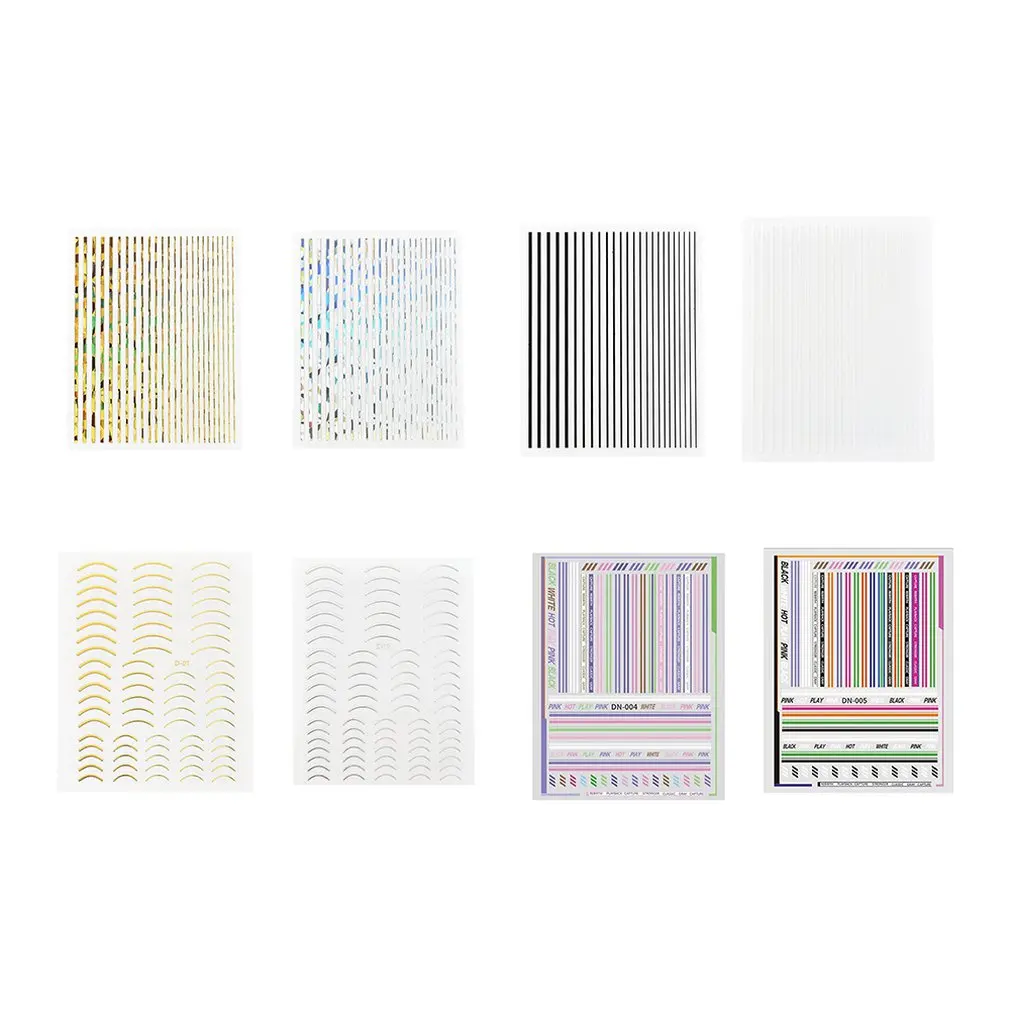 

Rose Gold Silver 3D Nail Sticker Curve Stripe Lines Nails Stickers Adhesive Striping Tape Nail Art Stickers