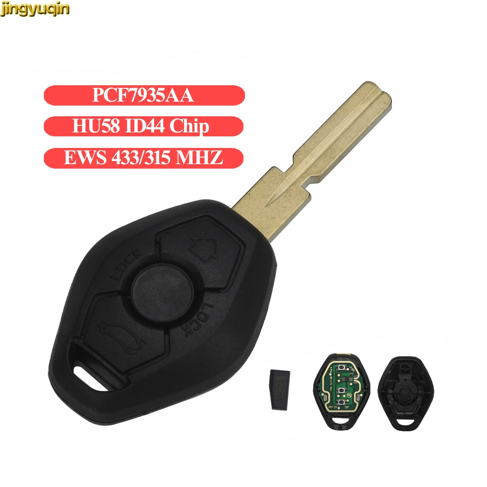 Jingyuqin 433/315 МГц + PCF7935AA ID44 чип 4 кнопки дистанционного ключа чехол для BMW E38 E39 E46 EWS