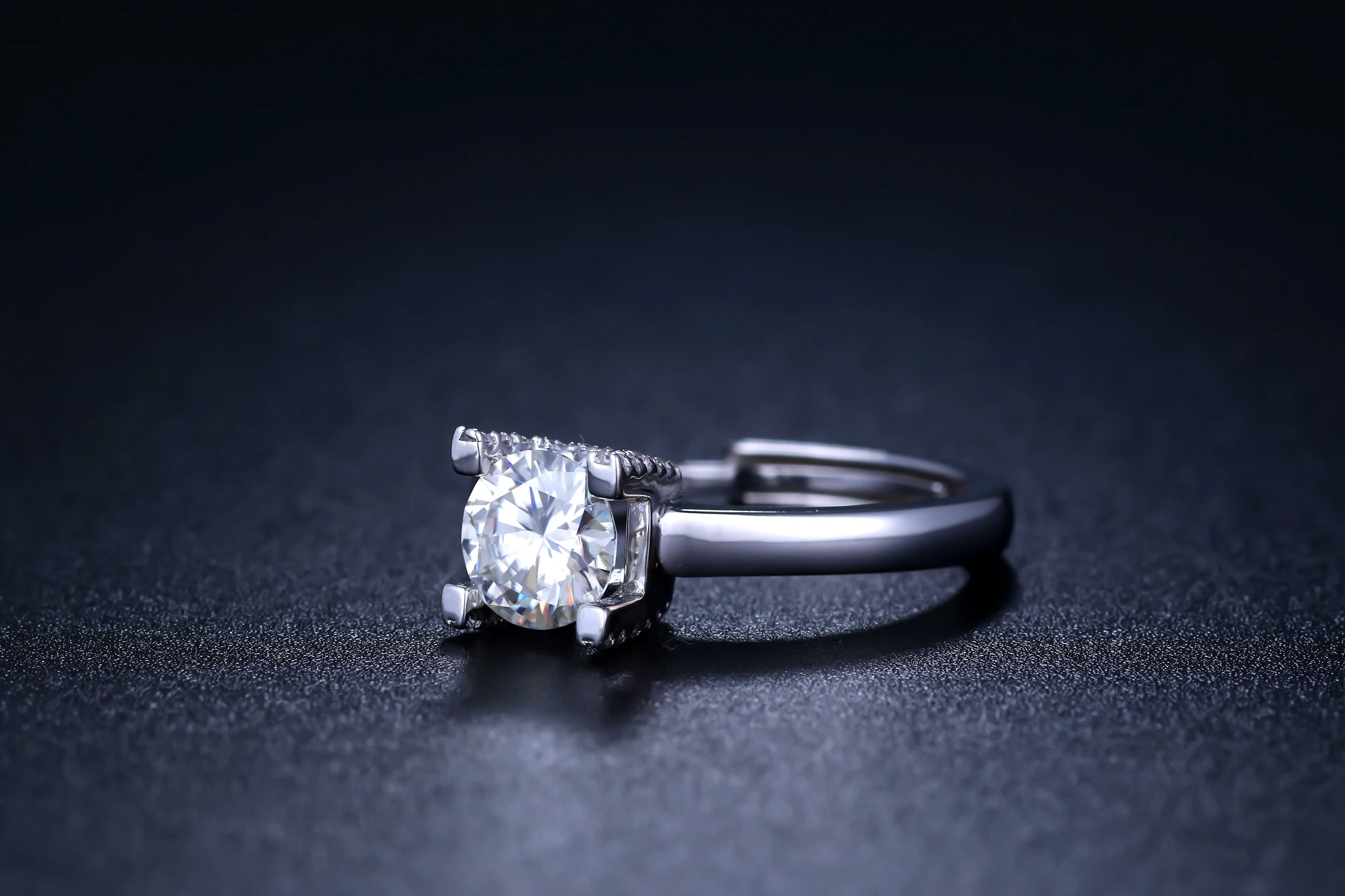 Круглое серебряное кольцо с муассанитом 1ct D VVS роскошное кольцо с муассанитом для женщин
