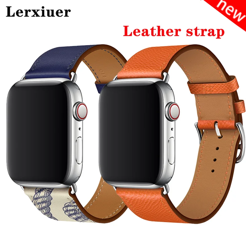 

Leather strap for Apple watch 5 band 44mm 40mm iWatch band 38mm 42mm Genuine Leather bracelet for Apple watch 6 5 4 3 2 SE 44 mm