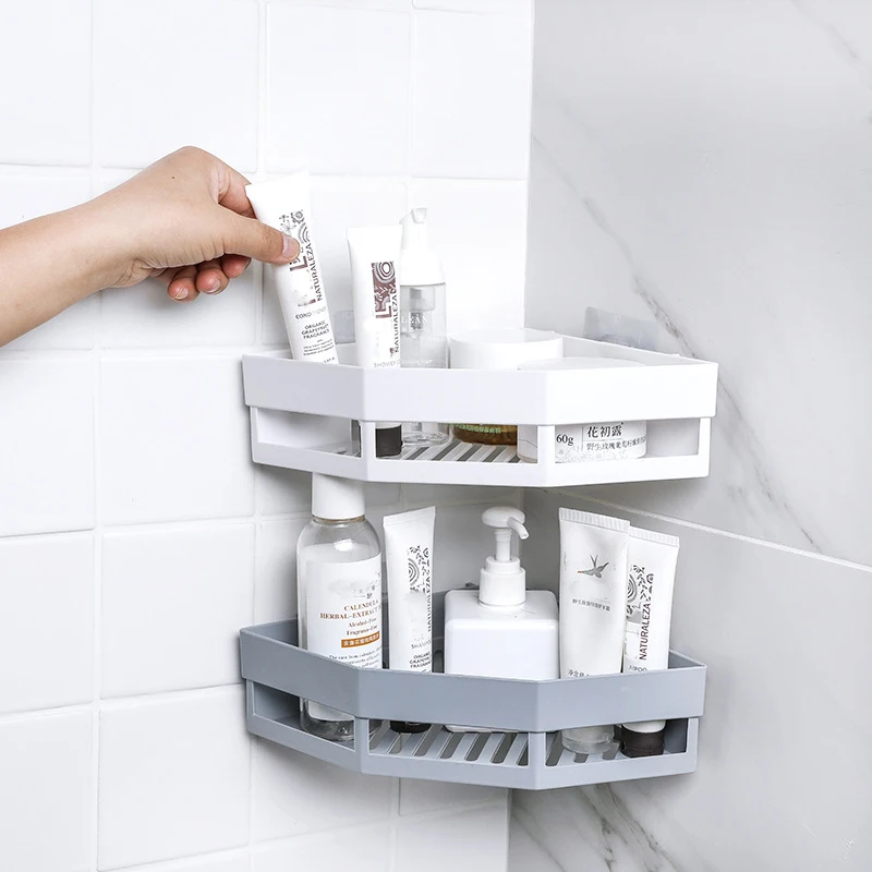 2020 Bathroom Corner Shelves Shampoo Holder Kitchen Storage Rack