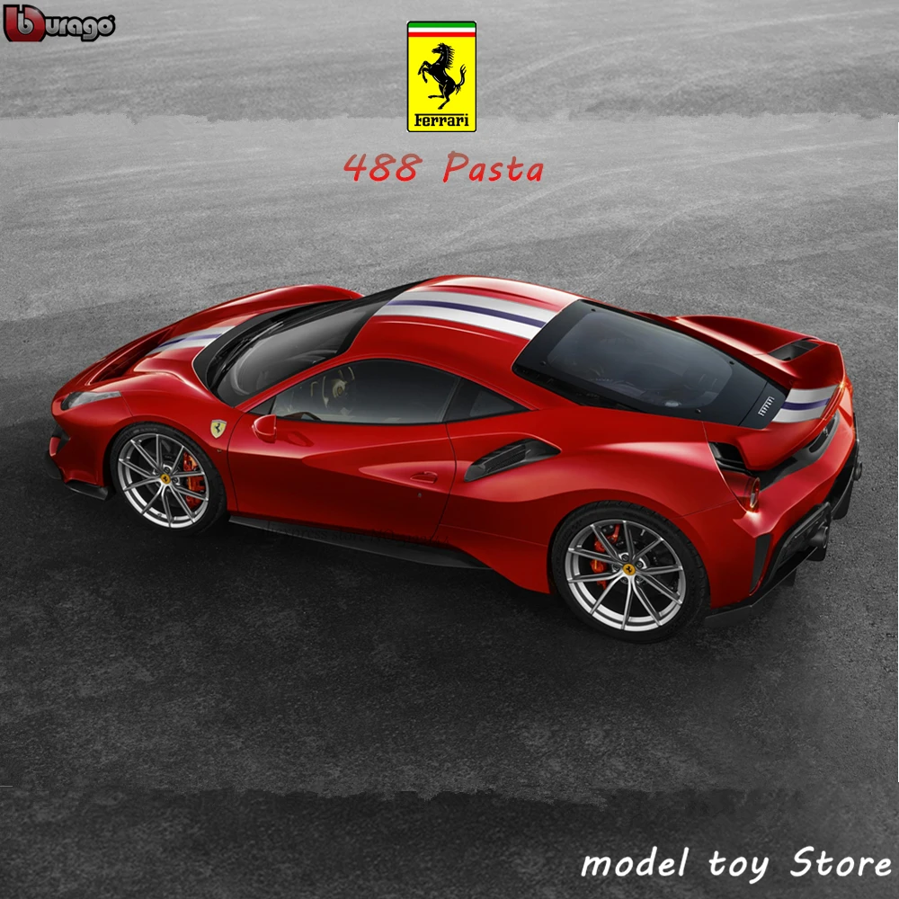 Bburago 1:24 Ferrari 488 pasta Car Model Die-casting Metal Model Children Toy Boyfriend Gift Simula