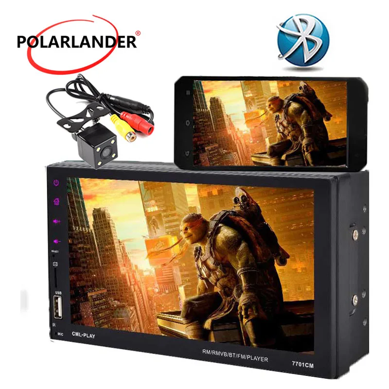 Автомагнитола MP5 с сенсорным экраном 9 языков 2 DIN 7 дюймов Bluetooth FM/TF/USB функция